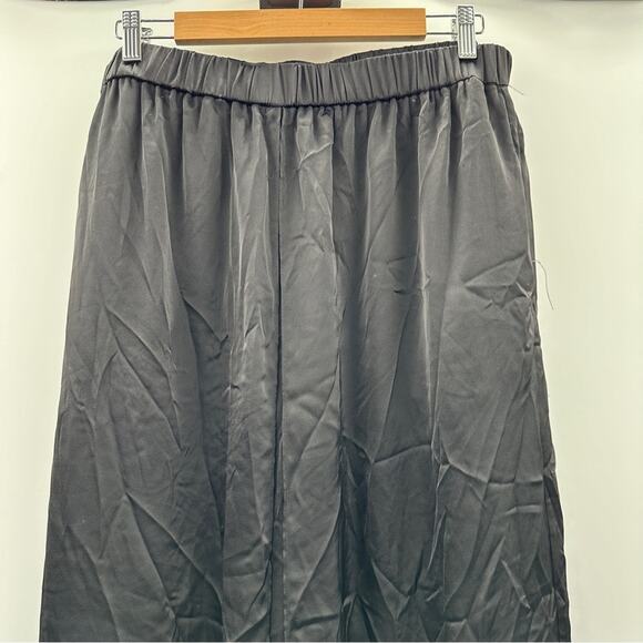 RTR Rosetta Getty Collective Black Satin Crossover Wide Leg Pull-On Pants Sz 16 - Picture 2 of 16